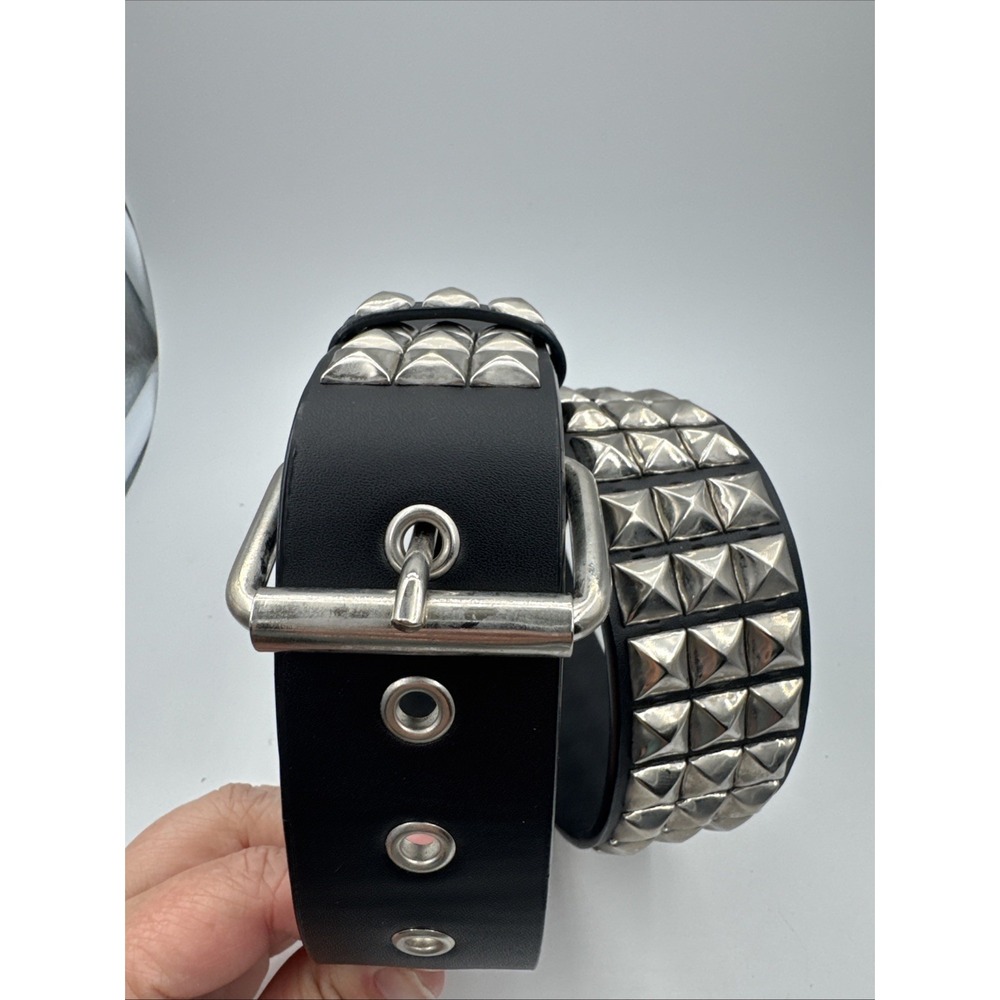 Punk Studded Belt for Women Rock Threads Goth Stud Pyramid Gothic Clothing Small - Picture 2 of 5